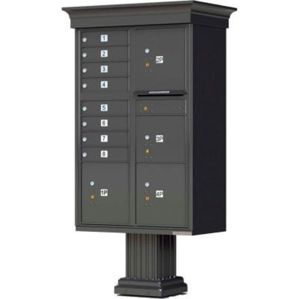 Florence Mfg Co Vital Cluster Box Unit w/Vogue Classic Accessories, 8 Mailboxes & 4 Parcel Lockers, Dark Bronze 1570-8T6VDBAF